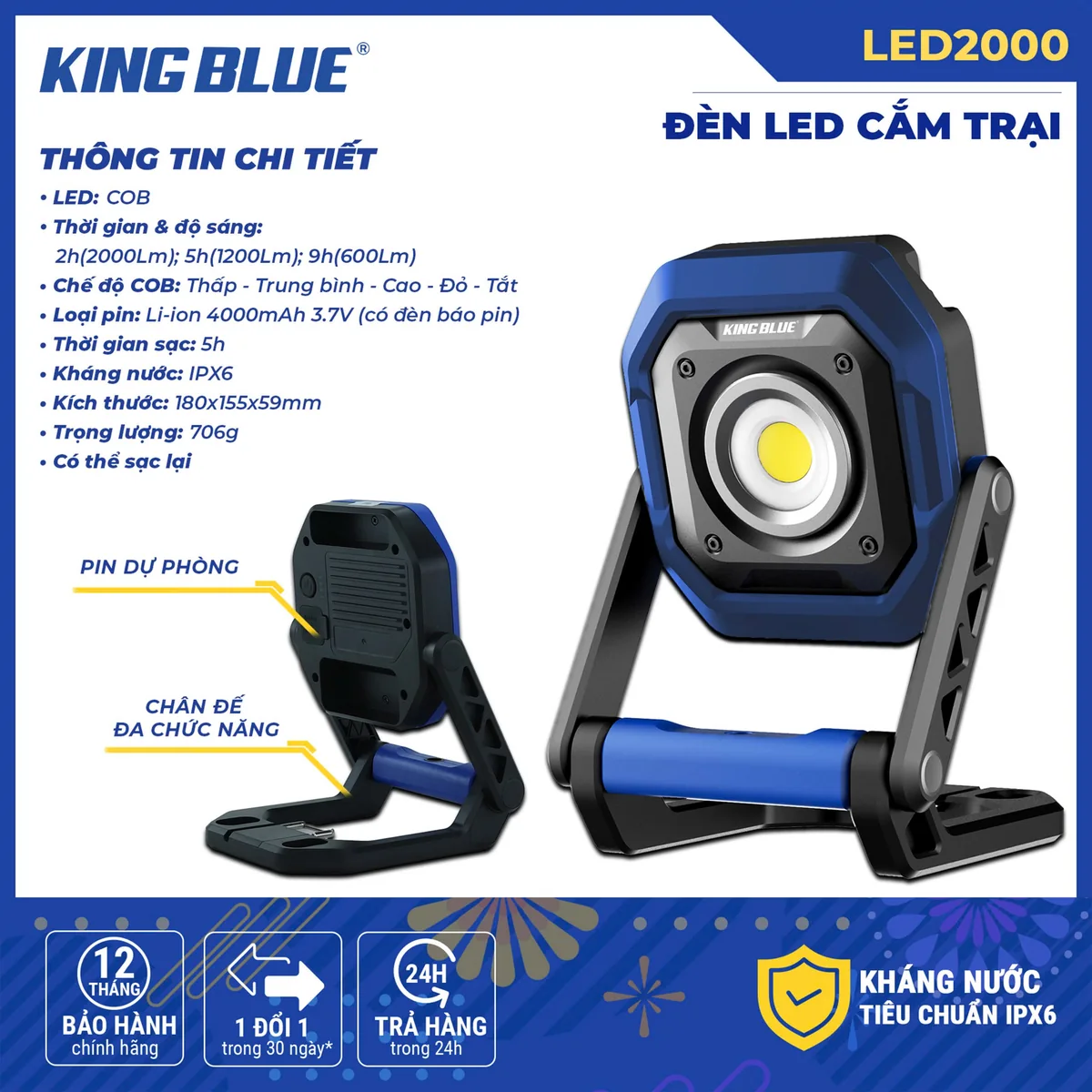 Đèn Led Cắm Trại LED2000