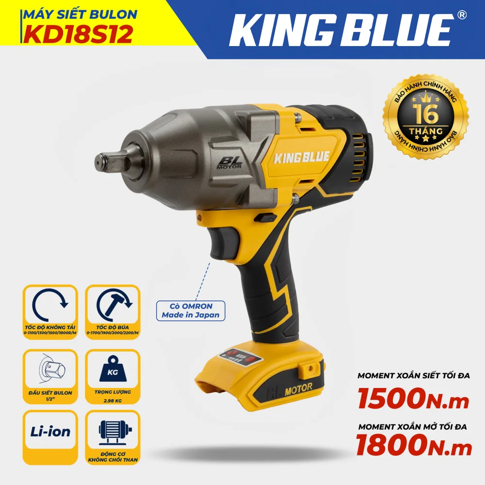 Máy Siết Bulon 18V KD18S12 (Giá chưa bao gồm pin, sạc)