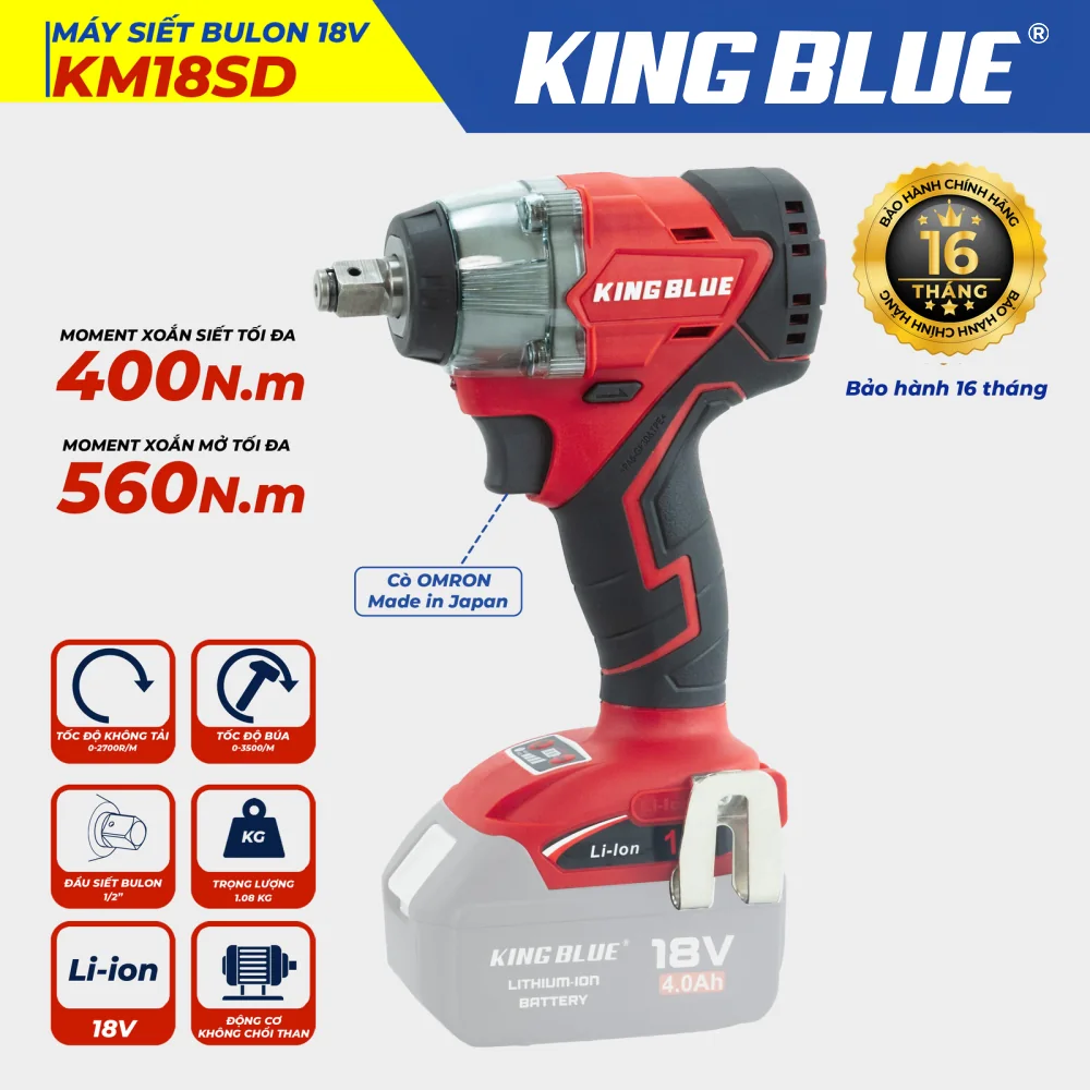 Máy Siết Bulon 18V KM18SD (Giá chưa bao gồm pin, sạc)