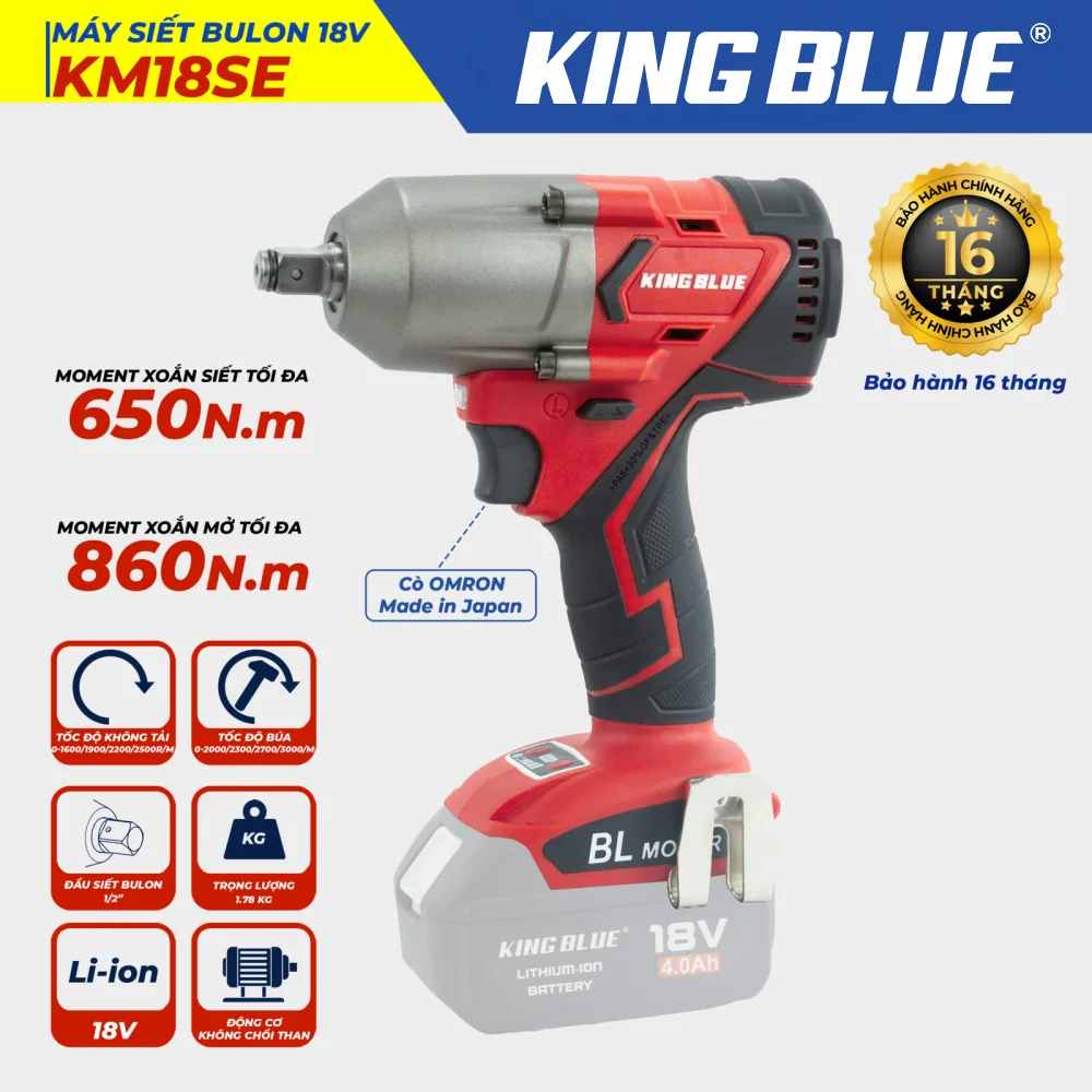 Máy Siết Bulon 18V KM18SE (Giá chưa bao gồm pin, sạc)