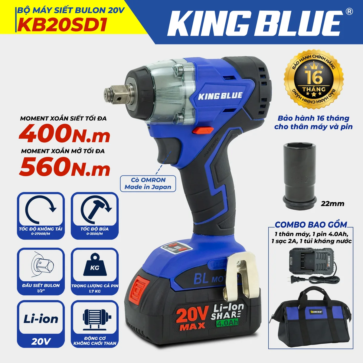 Bộ Máy Siết Bulon 20V KB20SD1