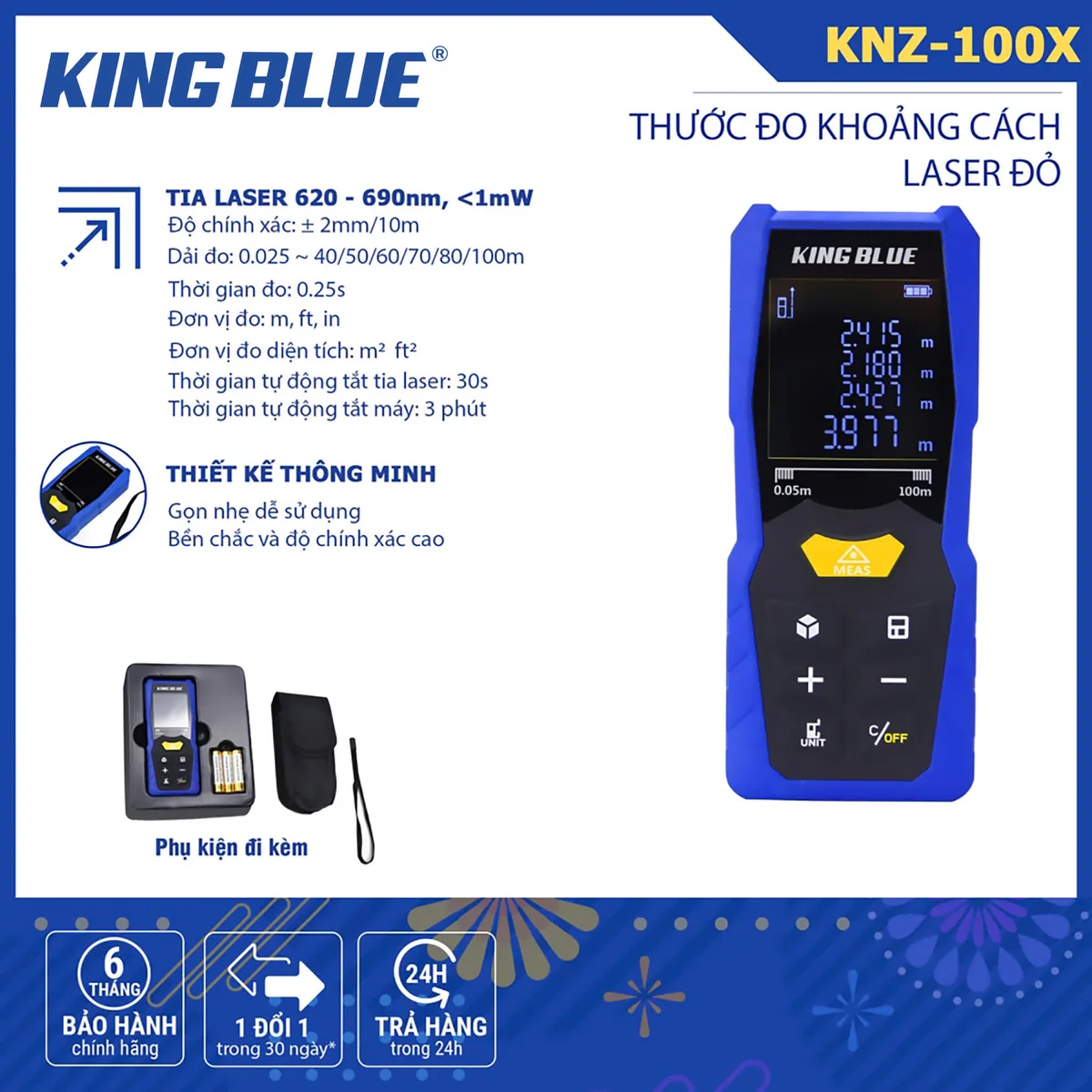 Thước đo khoảng cách Laser đỏ KNZ-100X