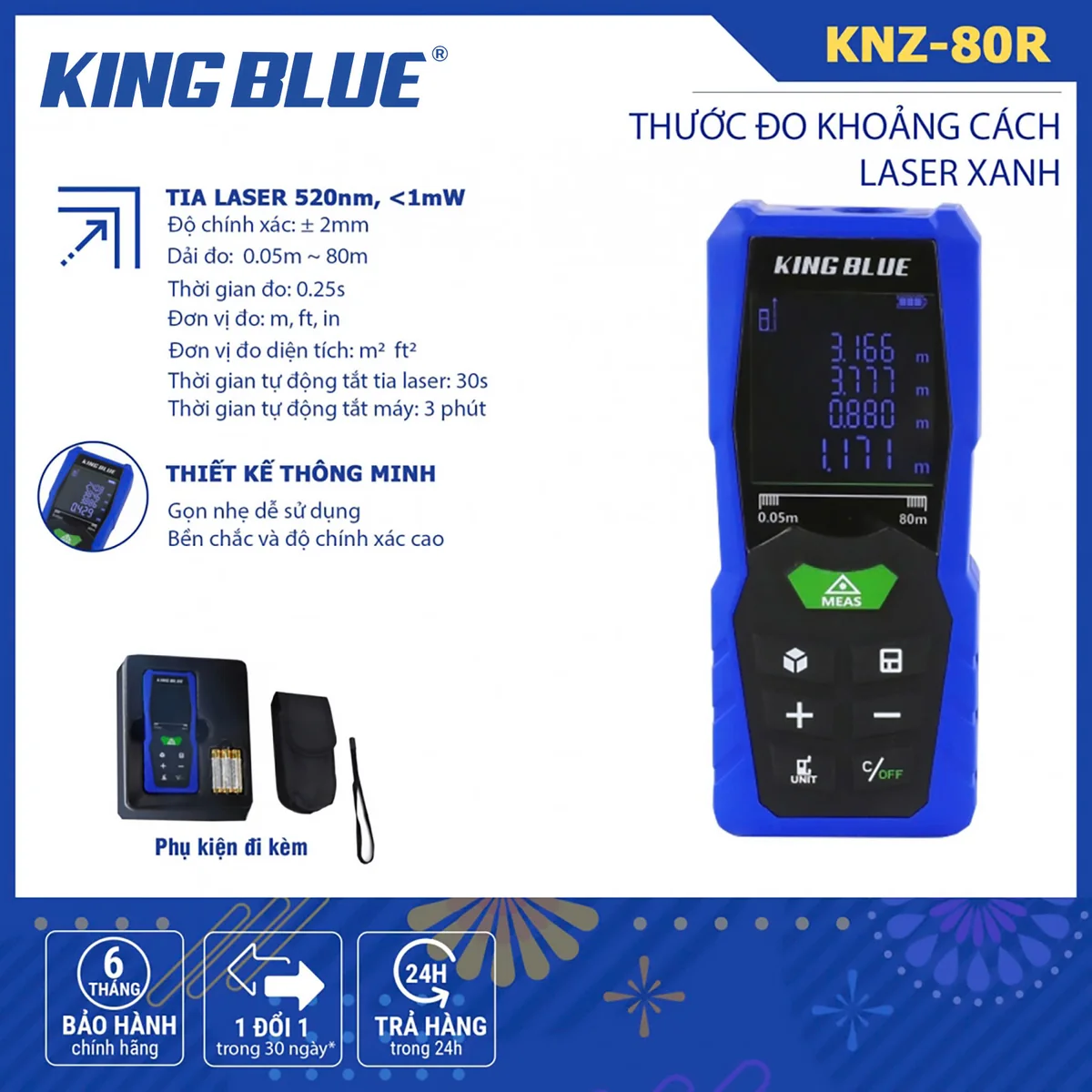 Thước đo khoảng cách Laser xanh KNZ-80R